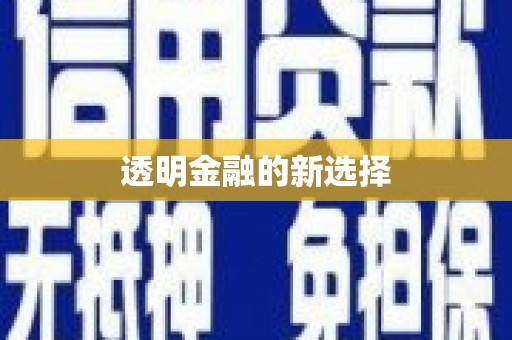 兴山透明金融的新选择