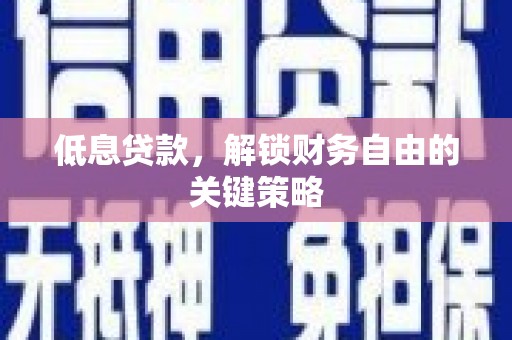 兴山低息贷款，解锁财务自由的关键策略