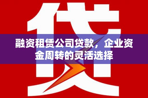 兴山融资租赁公司贷款，企业资金周转的灵活选择