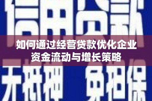 兴山如何通过经营贷款优化企业资金流动与增长策略