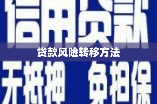 兴山贷款风险转移方法