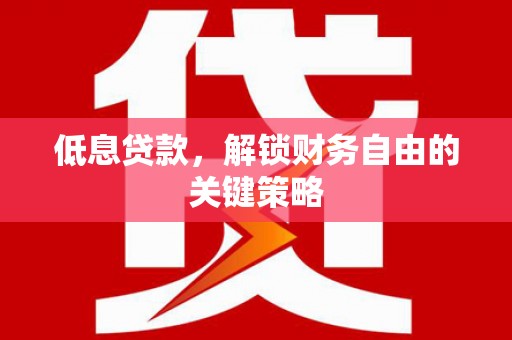 兴山低息贷款，解锁财务自由的关键策略