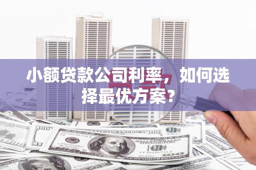 兴山小额贷款公司利率，如何选择最优方案？