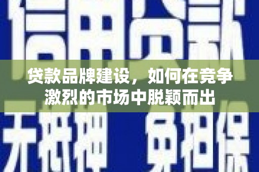 兴山贷款品牌建设，如何在竞争激烈的市场中脱颖而出
