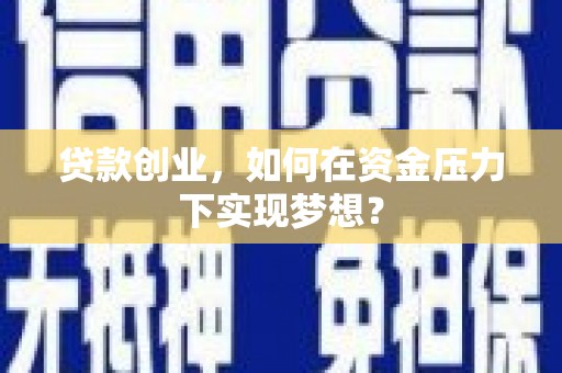 兴山贷款创业，如何在资金压力下实现梦想？