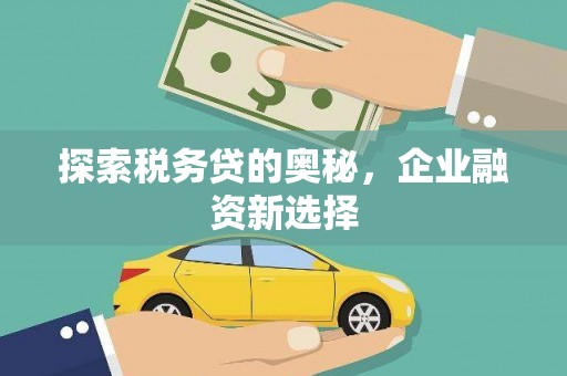 兴山探索税务贷的奥秘，企业融资新选择