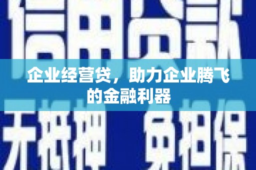 兴山企业经营贷，助力企业腾飞的金融利器